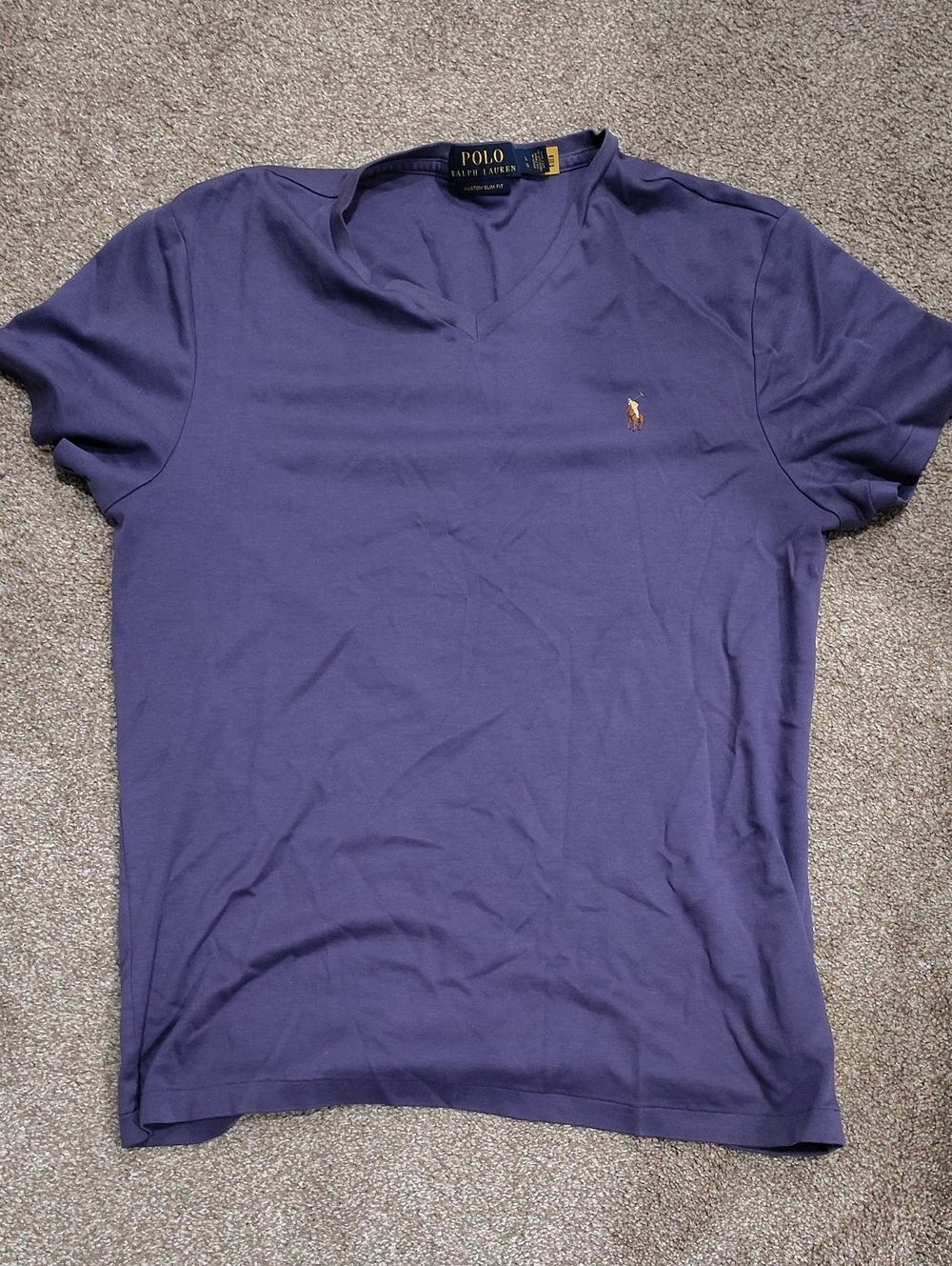 Polo by Ralph Lauren Purple V-Neck Tee